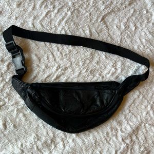Black Leather Hip Bag
